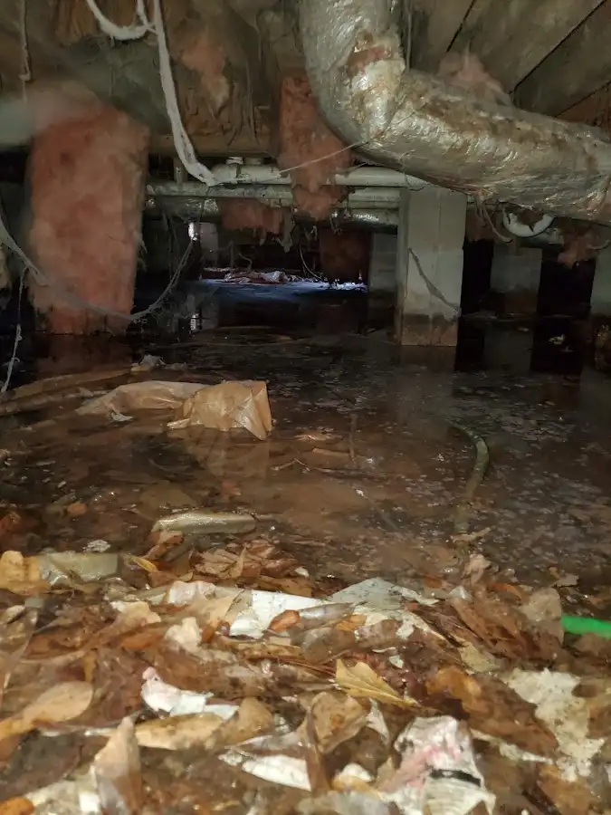 Crawl space flood assessment for Commercial Water Damage Restoration in Passaic